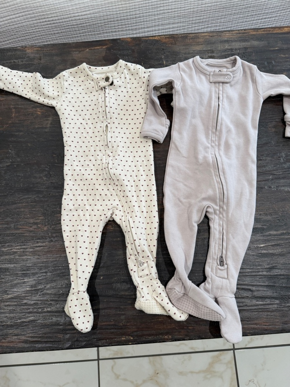 L’ovedbaby mauve footed one piece sleeper kids set of 2